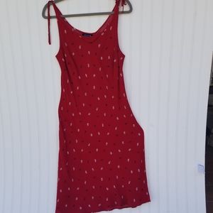 Ann Taylor ^ Woman Aline Dress Red with White flow